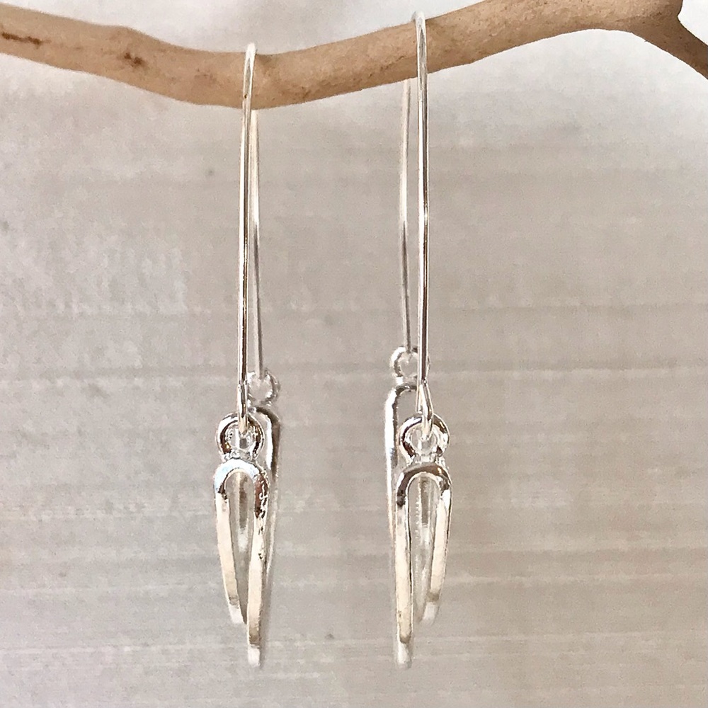Anthro Myra Silver Hoop Earrings - Picture 6 of 9